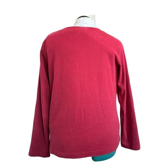 Croft & Barrow Tee Cranberry Women XL Cotton Round neck. Long sleeves - Picture 5 of 10